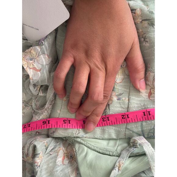 NWT Azazie Atelier Kamille Maxi Dress Mint Multi Floral Size 0 - Picture 7 of 10